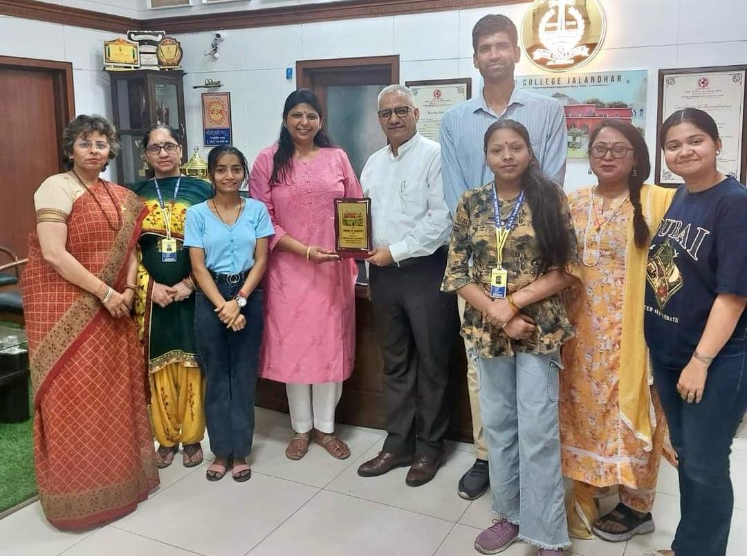 Students of DAV College Jalandhar bagged first second and third positions in the university merit list