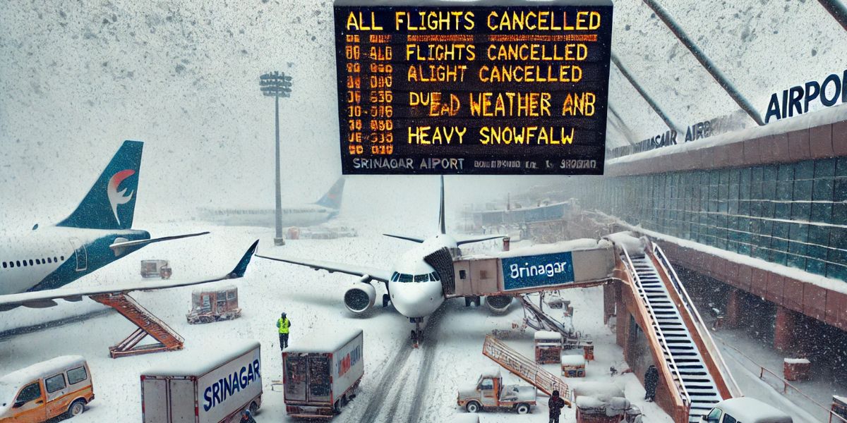 Srinagar Airport Cancels All Flights Due to Bad Weather and Heavy Snowfall image