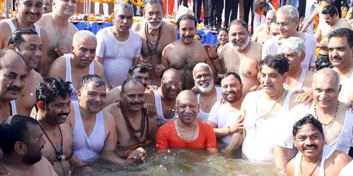 CM Yogi Adityanath Takes Holy Dip at Mahakumbh, Emphasizes Sanatan Values