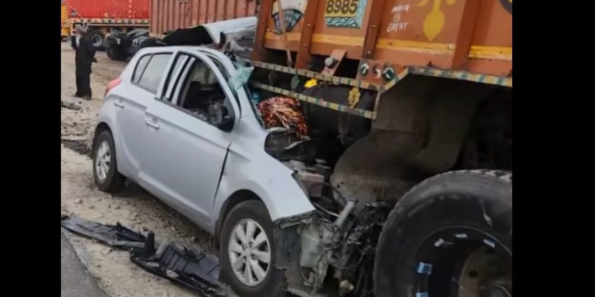 i20 Car Crashes Into Parked Truck Near Ludhiana; One Dead, Two Injured