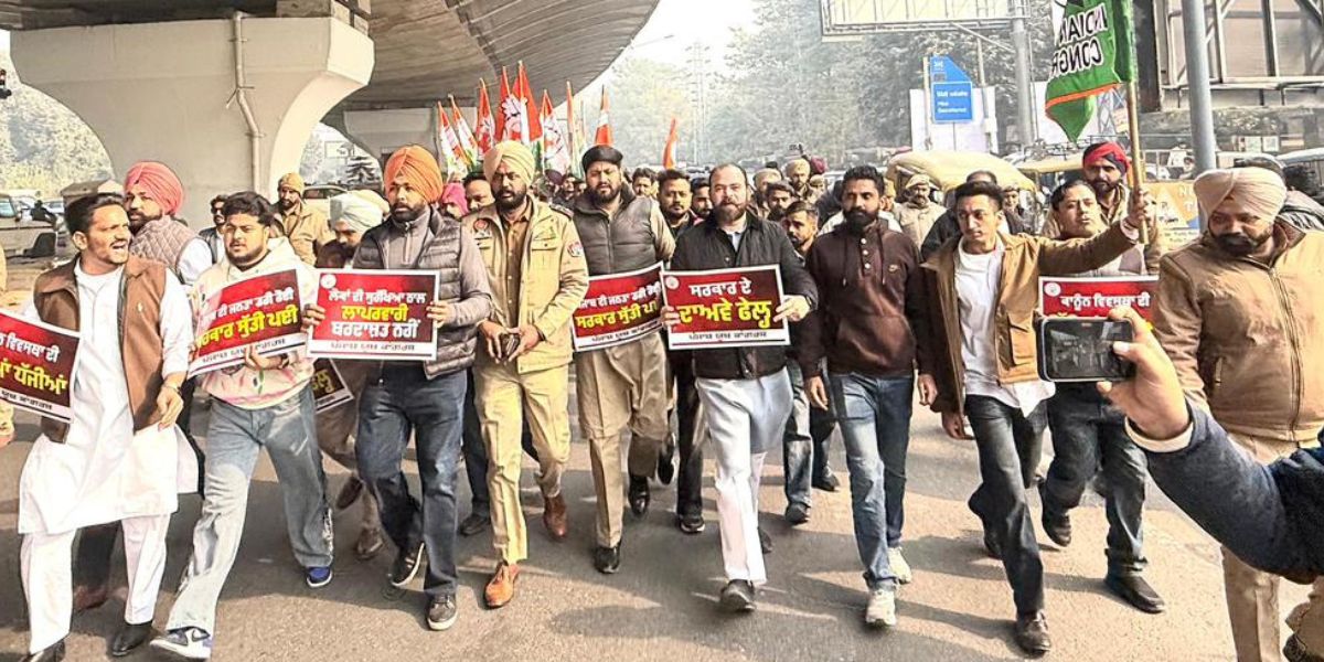 â€œPunjab Heading Towards Lawlessnessâ€: Punjab Youth Congress Launches Statewide Protest Led by Mohit Mohindra