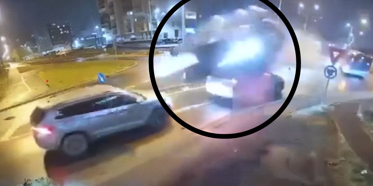 Shocking Viral Video Shows Mercedes Flying Off Footpath After High-Speed Crash